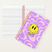Groovy Smiley Face Notitieboek | Paarse tijdeverf (Binnen)