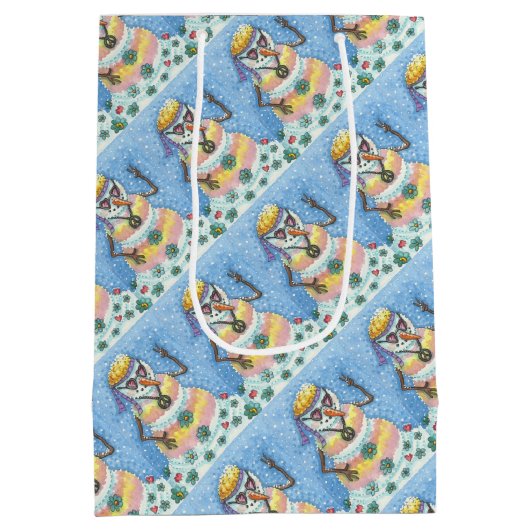 GROOVY SNEEUWPOP, VREDESTEKEN KERSTCADEAUZAK MEDIUM CADEAUZAKJE (Achterkant)