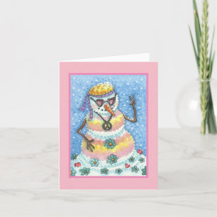 GROOVY SNOWMAN PEACE CHRISTMAS WENSKAART B FEESTDAGEN KAART