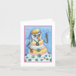GROOVY SNOWMAN PEACE CHRISTMAS WENSKAART B FEESTDAGEN KAART