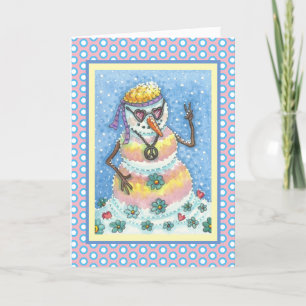 GROOVY SNOWMAN Peace CHRISTMAS WENSKAART V Feestdagen Kaart