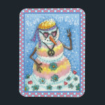 GROOVY SNOWMAN "PEACE ON AARTH" CHRISTMAS MAGNET MAGNEET<br><div class="desc">DAT WAREN DE DAGEN VAN DE STROOMKRACHT,  HET STROPDAS WAS IN DE DAG EN HET VREDESSIGN IS GESLOTEN. VOEG EEN KLEINE LOVE TOE MET DEZE GROEISSNOWMAN "VREDE OP AARDE" MAGNET-rechthoek,  Roze/Witte Snowball Border *Customize... ..Zoek overeenkomende items in het Susan Brack-ontwerp</div>