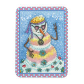 GROOVY SNOWMAN "PEACE ON AARTH" CHRISTMAS MAGNET MAGNEET (Verticaal)