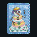 GROOVY SNOWMAN "PEACE ON AARTH" CHRISTMAS MAGNET MAGNEET<br><div class="desc">DAT WAREN DE DAGEN VAN DE STROOMKRACHT,  HET STROPDAS WAS IN DE DAG EN HET VREDESSIGN IS GESLOTEN. VOEG EEN KLEINE LOVE TOE MET DEZE GROEISSNOWMAN "VREDE OP AARDE" MAGNET Rectangle,  Blue/White Snowball Border *Customize... .Zoek overeenkomende items in het Susan Brack-ontwerp</div>