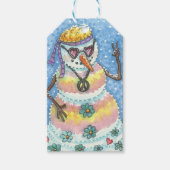 GROOVY SNOWMAN, PEACE SIGN CHRISTMAS GIFT LABEL SE CADEAULABEL (Voorkant)