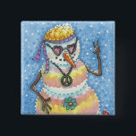 GROOVY SNOWMAN PEACE SIGN CHRISTMAS HOLIDAY BUTTON<br><div class="desc">STROPDAS DYED GROOVY SNOWMAN BUTTON Square *Aanpassen ... .Zoek naar overeenkomende items Susan Brack Design</div>