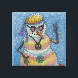GROOVY SNOWMAN PEACE SIGN CHRISTMAS HOLIDAY BUTTON<br><div class="desc">STROPDAS DYED GROOVY SNOWMAN BUTTON Square *Aanpassen ... .Zoek naar overeenkomende items Susan Brack Design</div>
