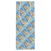 GROOVY SNOWMAN, PEACE SIGN CHRISTMAS WINE GIFT BAG WIJN CADEAUTAS (Achterkant)