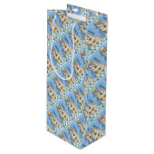 GROOVY SNOWMAN, PEACE SIGN CHRISTMAS WINE GIFT BAG WIJN CADEAUTAS (Voorkant Gekanteld)