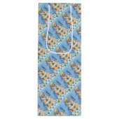 GROOVY SNOWMAN, PEACE SIGN CHRISTMAS WINE GIFT BAG WIJN CADEAUTAS (Voorkant)