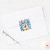 GROOVY SNOWMAN, PEACE SIGN KERST STICKERS Squ (Envelop)