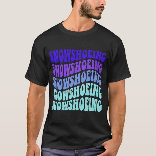 Groovy Snowshoeing grafische kaart T-shirt (Voorkant)