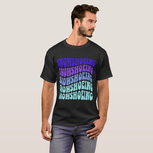 Groovy Snowshoeing grafische kaart T-shirt (Voorkant volledig)