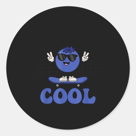 Groovy So Berry Cool Fruit Lover Blueberry Season  Ronde Sticker (Voorkant)