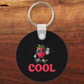 Groovy So Berry Cool Fruit Lover Strawberry Season Sleutelhanger (Voorkant)