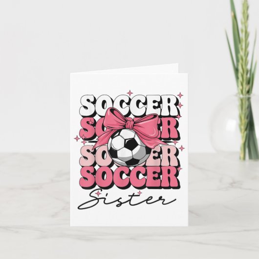 Groovy Soccer Sister Coquette Bow Soccer Kaart (Voorkant)