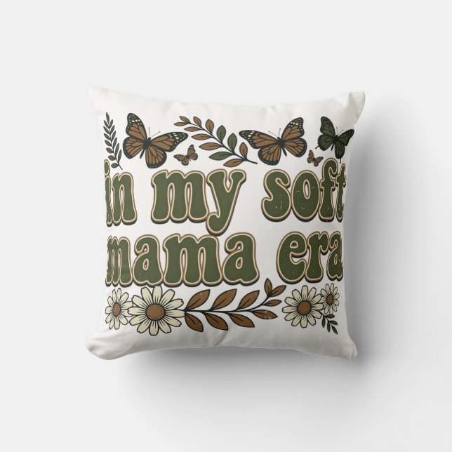 Groovy Soft Mama Tijdperk Vervallen Grafisch Kussen (Voorkant)