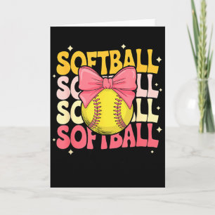 Groovy Softbal Coquette Boog Softbal Liefhebber So Kaart