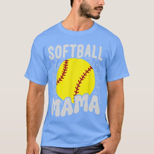 Groovy Softball Mama Softball Daughters Game Mothe T-shirt (Voorkant)
