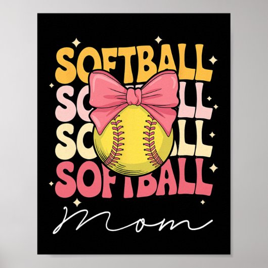 Groovy Softll Mom Mother Coquette Bow Softll Poster (Voorkant)