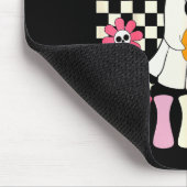 Groovy Soky Vibes Retro Ghost Holding Pumpkin Hall Muismat (Hoek)