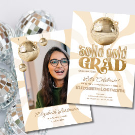 Groovy Solid Gold Afstudeer Disco Diploma-uitreiki Kaart