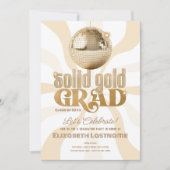 Groovy Solid Gold Afstudeerder Disco Graduation Pa Kaart (Voorkant)