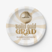 Groovy Solid Gold Afstudeerder Disco Graduation Pa Papieren Bordje (Voorkant)