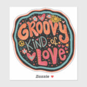 Groovy Soort Liefde Leuk Hippie Inspirivity Sticke Sticker (Vel)
