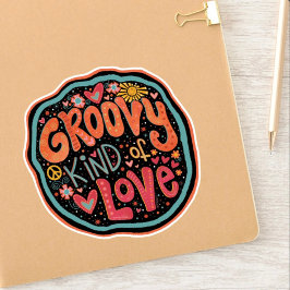 Groovy Soort Liefde Leuk Hippie Inspirivity Sticke Sticker