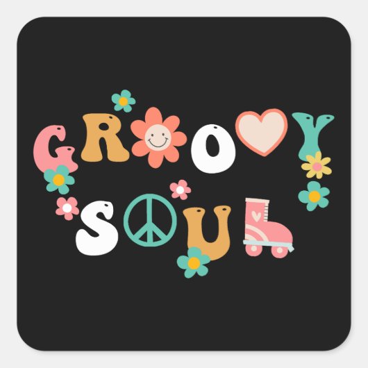 Groovy Soul Vierkante Sticker (Voorkant)