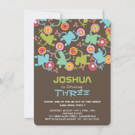 Groovy Space Aliens Kinder Boy Birthday Party nodi Kaart