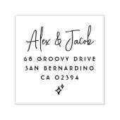 Groovy Sparkle Couples Namen & Retouradres Zelfinktende Stempel (Design)