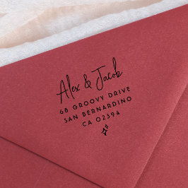 Groovy Sparkle Couples Namen & Retouradres Zelfinktende Stempel