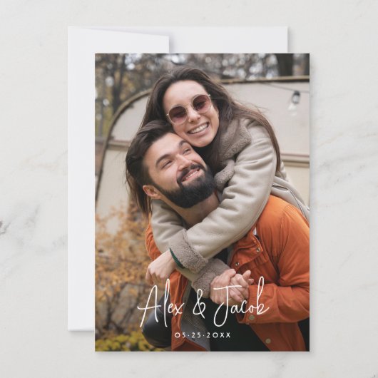 Groovy Sparkle Retro 70s Roze & Rood Foto Bruiloft Kaart (Achterkant)