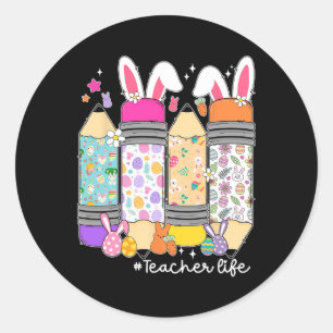 Groovy Sped Leraar Paashaas Sped Lesgeven Pasen Ronde Sticker