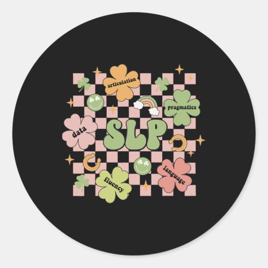 Groovy Speech Language Pathology St Patrick's Day  Ronde Sticker (Voorkant)