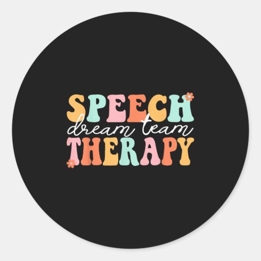 Groovy Speech Therapy Team Therast Speech Language Ronde Sticker (Voorkant)