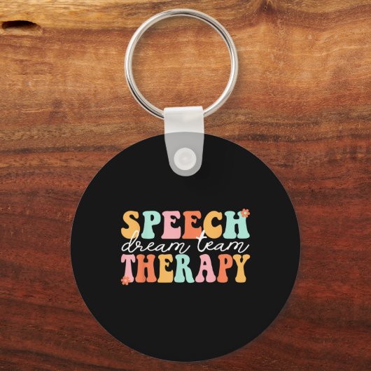 Groovy Speech Therapy Team Therast Speech Language Sleutelhanger (Voorkant)