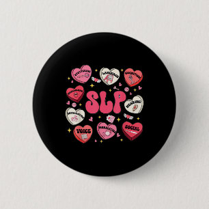 Groovy Speech Therapy Valentijnsdag Heart SLP Val Ronde Button 5,7 Cm