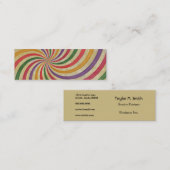 Groovy Spiral Sunbeam Ray Swirl Design Grungy Mini Visitekaartje (Voorkant / Achterkant)
