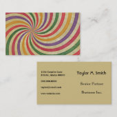 Groovy Spiral Sunbeam Ray Swirl Design Grungy Visitekaartje (Voorkant / Achterkant)