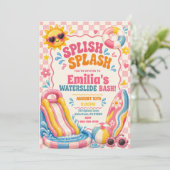 Groovy Splish Splash Meisjes Verjaardag Kaart (Staand voorkant)