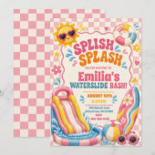 Groovy Splish Splash Meisjes Verjaardag Kaart (Voorkant / Achterkant)