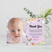 Groovy spook verjaardag foto dank je kaart (Staand voorkant)