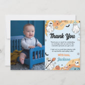 Groovy spook verjaardag foto dank je kaart (Voorkant)