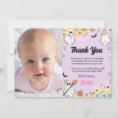 Groovy spook verjaardagsfoto bedankkaart (Voorkant)