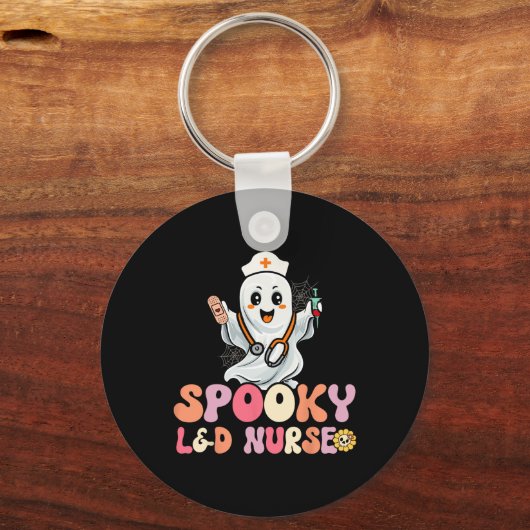 Groovy Spooky Arbeid en Levering Verpleegster Hall Sleutelhanger (Voorkant)
