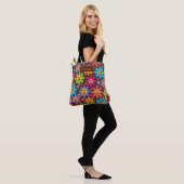Groovy Spooky Flowers Gepersonaliseerde Halloween Tote Bag (Op model)