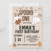 Groovy Spooky Halloween Een Verjaardag Uitnodiging (Voorkant)